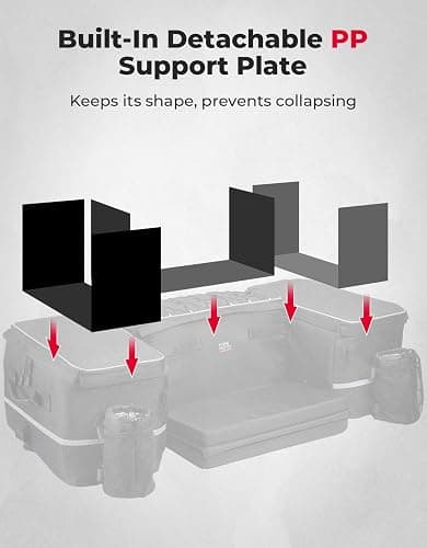 KEMIMOTO ATV Storage Bags, 71L ATV Rear Seat With Storage, 4 Wheeler Cargo Bag with Cooler, Removable Cushion, Fits Most ATVs with Rear Rack, Compatible with Polaris Grizzly Can-Am thumbnail 6