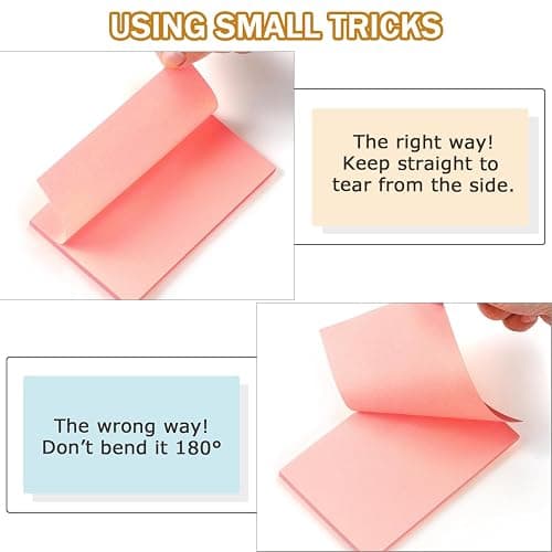 Sticky Notes 3x5 in, Bright Colors, 8 Pads, 50 Sheets/Pad Total 400 Sheets | Large-sized Self-adhesive Notepad thumbnail 5