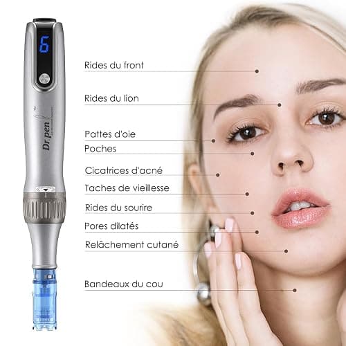 Dr. pen M8S Microneedling Pen Dermapen Stylo de Microneedling Professionnel Sans Fil Électrique avec Écran LCD et Chargement Type-C avec 7 Cartouches, Cadeaux pour Femmes, Mère, Petite Amie thumbnail 3