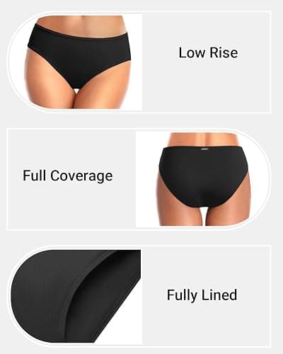 Zmart Women Standard Strappy Bikini Bottoms Full Coverage Bathing Suit Cutout Swim Low Rise Swimsuit Bottom thumbnail 3