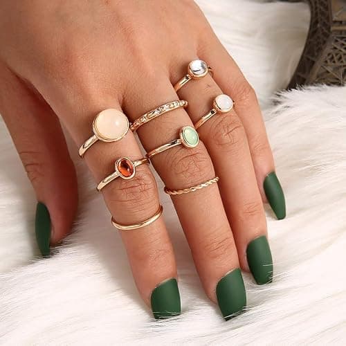 ItsStarred 7-19pcs Silver Star Moon Knuckle Ring Set for Women Vintage Stackable Midi Finger Rings Set thumbnail 4