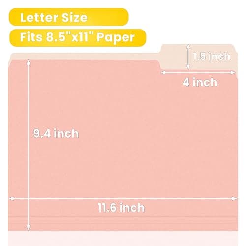 SUNEE File Folders, 36 Pack Manilla Folders 8.5 x 11, 12 Colors Folder Office Organization Home School Folders for Documents Files Paper thumbnail 3