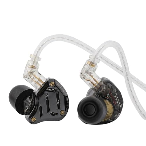 Linsoul KZ ZS10 PRO 2 In Ear Monitor IEM, 1DD+4BA Hybrid Wired Earbuds, with 4-Level Tuning Switch, 3-Way Crossover Gaming Earbuds, Silver-plated IEM Cable for Musician Audiophile (Black, Without Mic) - Image 1