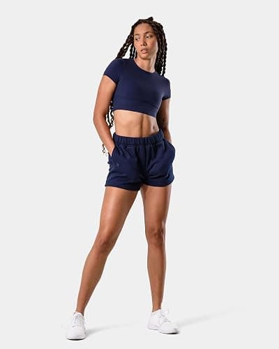 Kamo Fitness CozyTec Sweat Shorts Women High Waisted Lounge Comfy Casual Cotton Shorts with Pockets thumbnail 2
