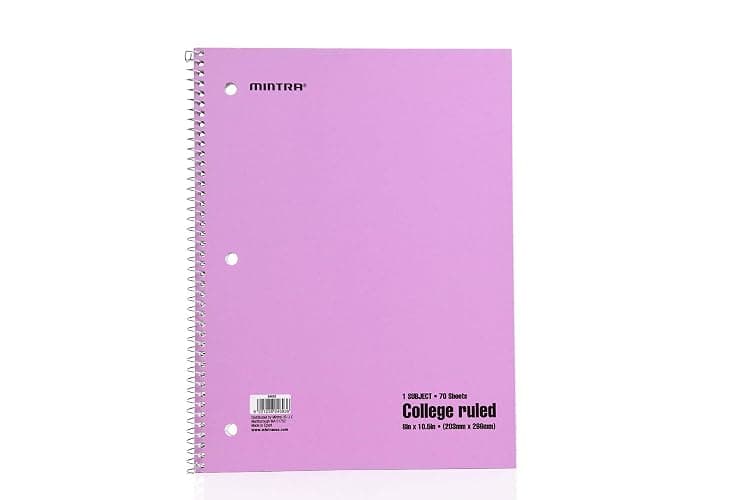 Mintra Office Spiral Notebooks - 1 Subject, 70 Sheets, College Ruled, 8in x 10in, Bulk Pack, Pastel Covers, Set of 6 - for School, Office, Business, Professional (04693) - Pastel - College Ruled - 6PK thumbnail 7