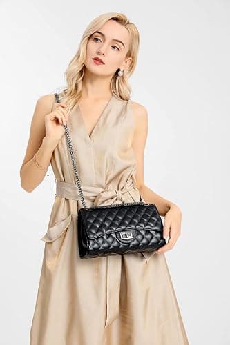 Gladdon Quilted Crossbody Purse for Women Trendy Ladies Shoulder Bag with Chain Designer Purses thumbnail 2