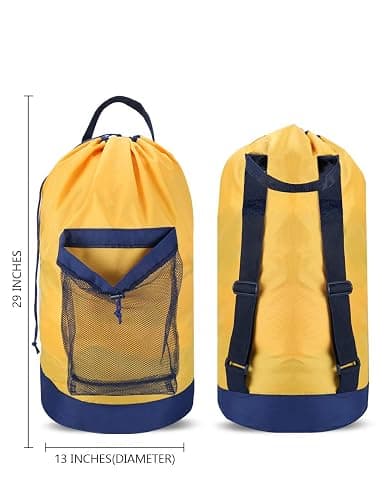 Dalykate Backpack Laundry Bag, Laundry Backpack with Shoulder Straps and Mesh Pocket Durable Nylon Clothes Hamper Bag with Drawstring Closure for College, Travel, Laundromat, Apartment thumbnail 3