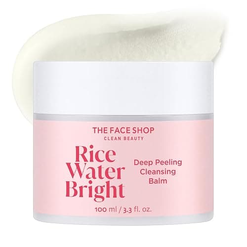 The Face Shop Rice Water Bright Cleansing Balm, Removes Makeup & SPF, 4-in-1 Makeup Remover, for All Skin Types, Korean Rice Extract, Lavender Oil, 100ml / 3.3 fl. oz. - Image 1