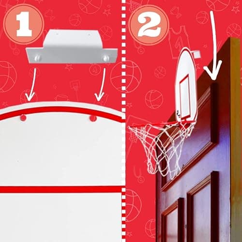 Majestic Hoops Mini Basketball Hoop - Indoor Basketball Hoop - Durable Plastic Basketball Hoop for Kids and Adults - No Assembling - Premium Basketball Game with Ball and Pump thumbnail 4