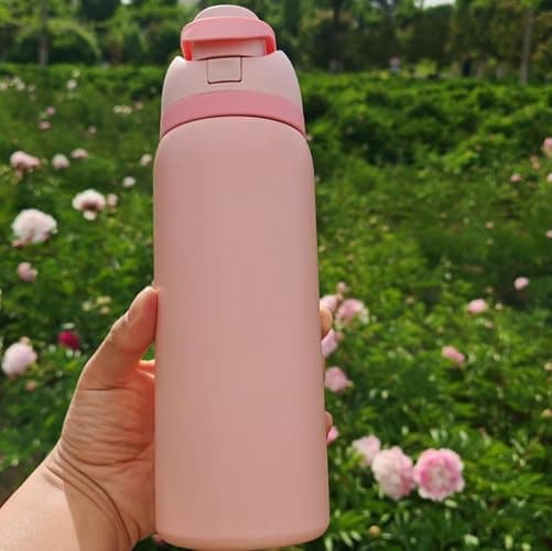 Besot 910ml Insulated Stainless Steel Water Bottle with Straw, Perfect for Outdoor Activities and Traveling, Food Grade Safe, BPA Free, Leak Proof Car Water Bottle... (Light Pink) thumbnail 6