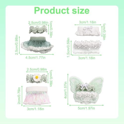 4 Sets 3in Angel Doll Clothes, Toy Collector Costume with Tops & Skirts for Display and Decoration(Green) thumbnail 3