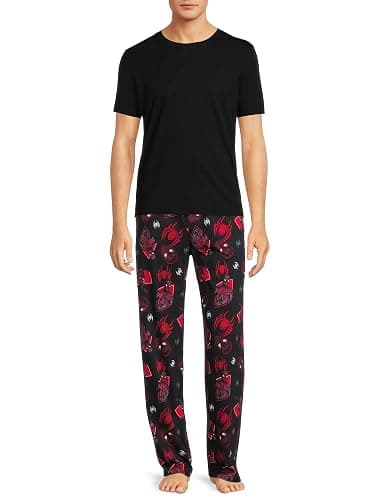 Marvel Spider-Man Men's Miles Morales Mask Allover Print Adult Sleep Bottoms Pajama Pants thumbnail 3