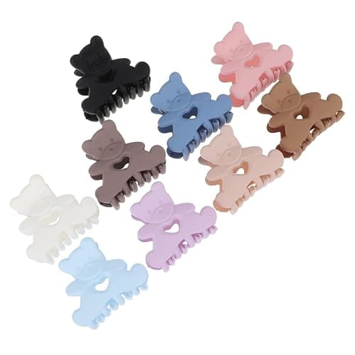 FOMIYES 9pcs Plastic Bear Hair Claws, Small Claw Clips, Bear Hair Barrettes, Thick Hair Clips,Stylish Jaw Clips, Cute Frosted Claw Clip for Woman - Image 1