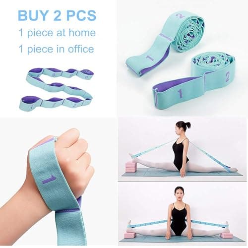 Meishen Nitpicker Stretching Straps Hamstring Stretcher Device Elastic Exercise Band Yoga mat Carrying Straps Leg Exercise Equipment Stretching Strap with Loops for Flexibility Stretch Strap 11 Loops thumbnail 4