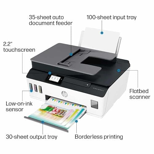 HP Smart Tank Plus 651 Wireless All-in-One Printer, Ink Tank Printer-for-Home Use, 2 Years of Ink Included Auto Document Feeder, Mobile Print, Scan, Copy, Fax. (7XV38A) thumbnail 4