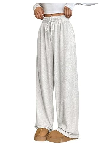 SOLY HUX Women's Drawstring Sweatpants High Waisted Wide Leg Baggy Casual Pants - Image 1