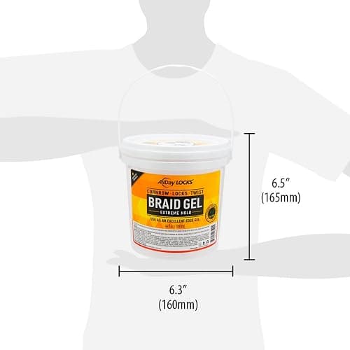 AllDay Locks Braid Gel (Bucket) | Extreme Hold, High Shine | Frizz & Flake-Free Edge Control | Tea Tree, Lavender, Peppermint Oil | Slick & Style Braids, Locks, Twists, Cornrows | 64 oz thumbnail 7