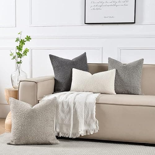 Sunkifover Textured Boucle Pillow Cover 12x20 Inches, Decorative Neutral Pillowcase Rectangular Cushion Cover for Sofa, Bed, Bedroom, Living Room, Cream. - Cream - 20" x 12" (Pack of 1) thumbnail 7