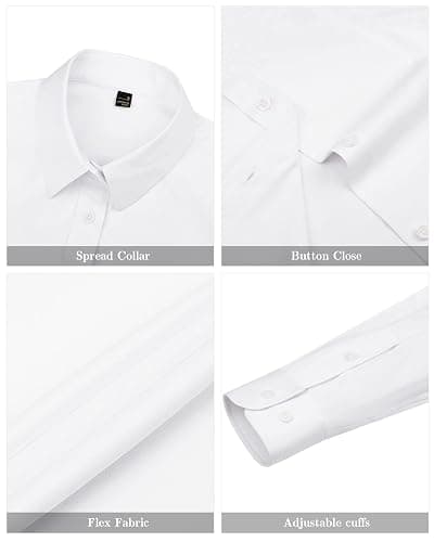 J.VER Womens Dress Shirts Long Sleeve Button Down Shirt Wrinkle-Free Business Casual Blouse Office Work Tops thumbnail 4