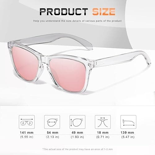 DANAMY Sunglasses Womens Polarized Sunglasses for Women Trendy Designer Mirrored UV400 Protection Sun Glasses - A-leopard+brown+pink thumbnail 2