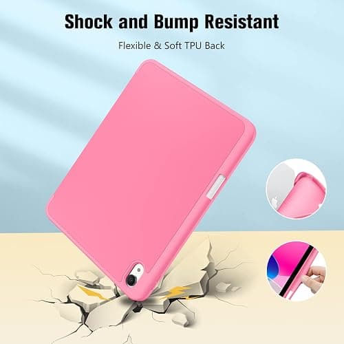 ProCase for iPad (A16) 11th Generation 11 Inch 2025/ iPad 10th Generation 10.9 Inch 2022 Case with Pencil Holder, Hybrid Cover with Soft TPU Back, Supports Touch ID, Auto Wake/Sleep -Pink thumbnail 6
