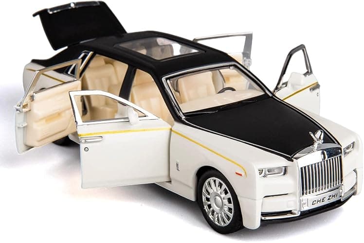 BDTCTK 1/32 Rolls-Royce Phantom Model Car,Zinc Alloy Pull Back Toy car with Sound and Light for Kids Boy Girl Gift (Black) thumbnail 9