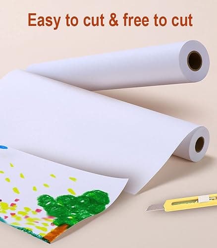 Easel Paper Roll, 44cm x15m Drawing Paper 18-Inch by 49-Feet Art Paper Roll Replacement for Kid's Art Easel Paper, Arts & Crafts, Bond Paper, 1 Pack thumbnail 3