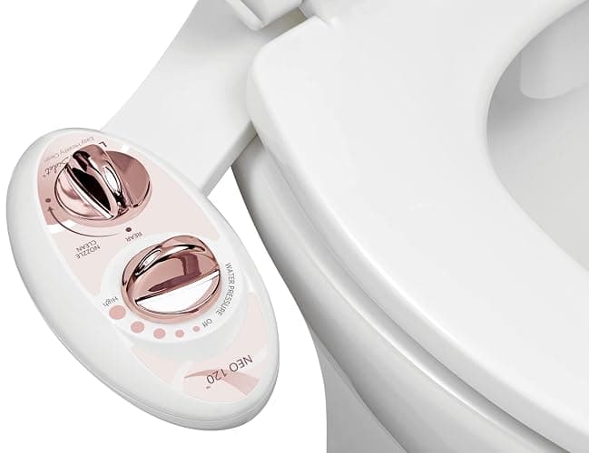 LUXE Bidet NEO 120 - Single Nozzle, Self-Cleaning, Non-Electric Bidet Attachment for Toilet Seat, Adjustable Water Pressure, Rear Wash (Rose Gold) - Image 1