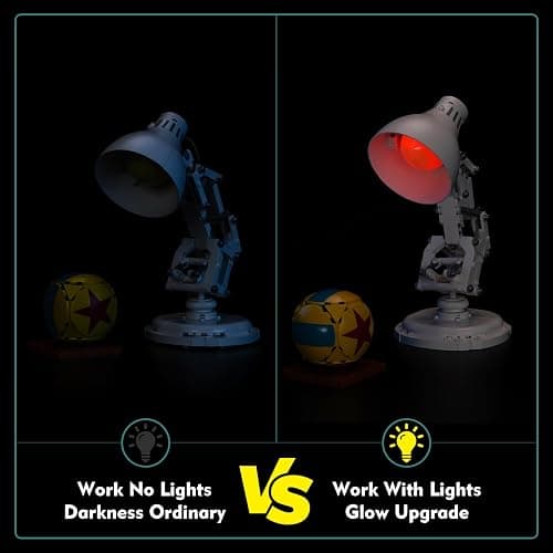 LocoLee 12-Color Light kit Compatible with Lego 21357 Pixar Luxo Jr - No Model Only Light, LED Lighting Accessories Compatible with Lego Ideas Pixar Small Table Lamp (Colorful Version) thumbnail 4