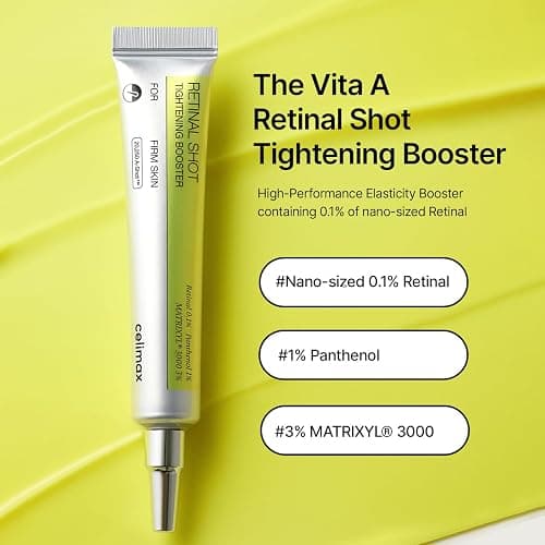 celimax The Vita A Retinal Shot Tightening Booster | 0.1% Retinal, 3% Matryxyl, High-Strength Retinoid for Anti-Aging, Pore Minimizer, Wrinkles & Fine Lines, Firmer Skin, 15ml, Korean Skin Care Gift thumbnail 3