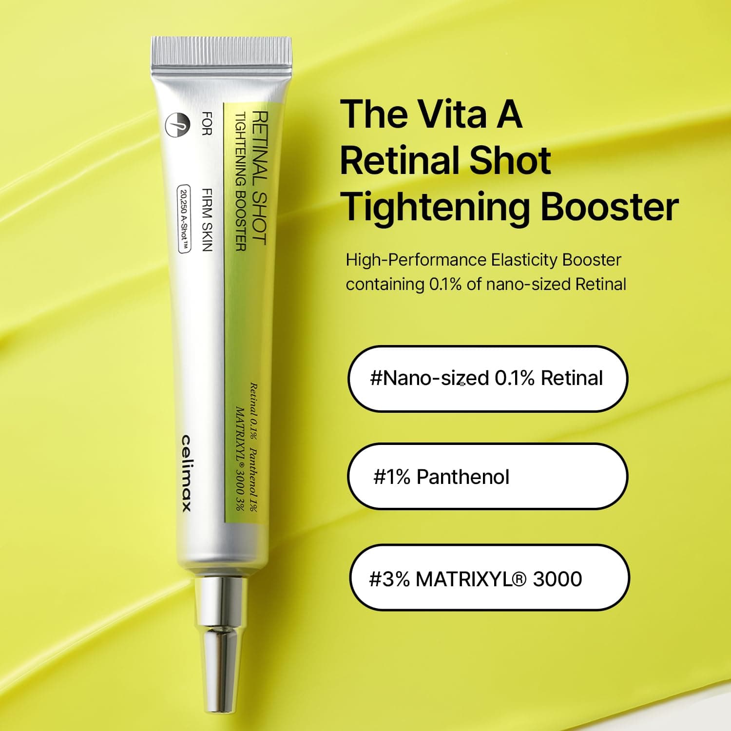 celimax The Vita A Retinal Shot Tightening Booster | 0,1% retiniano, minimizador de poros, rugas e linhas finas, pele mais firme, 15 ml thumbnail 2