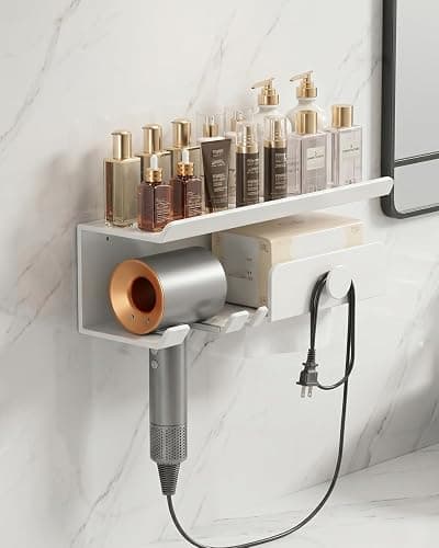 FEWOMAT Wall Mount Hair Tool Organizer & Hair Dryer Rack — Space-Saving Hair Appliance Organizer and Blowdryer Wall Mount for Bathroom - Image 1