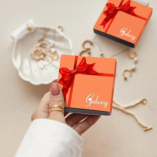 Gokeey Gold Bracelets for Women Trendy,14K Gold Plated Dainty Stackable Paperclip Cuban Link Chain Bracelets, Simple Cute Cuff Bracelets Jewelry Set Adjustable 7"+2" thumbnail 6