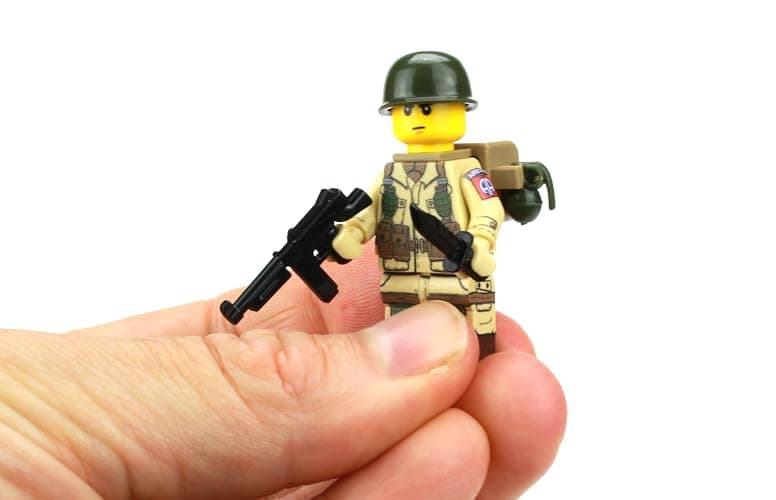 Battle Brick 1.6 Inches Tall Collectible US Army WW2 82nd Airborne Paratrooper Minifigure | Genuine Military Minifig | Packaged in the USA | Great Gift for Teen to Adult AFOL thumbnail 3