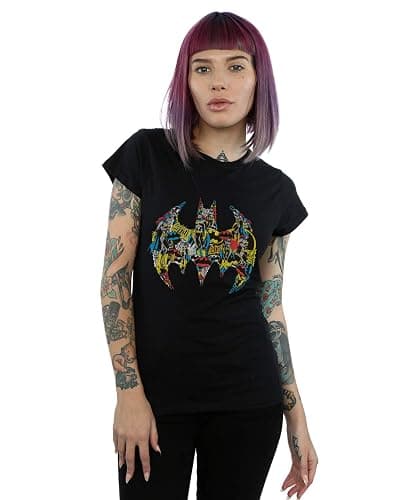 DC Comics Women's Batman Batgirl Logo Collage T-Shirt - Image 1