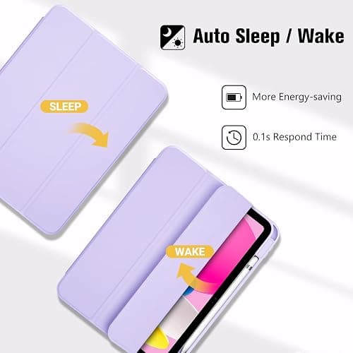 ProCase for iPad (A16) 11th Generation 11 Inch 2025/ iPad 10th Generation 10.9 Inch 2022 Case with Pencil Holder, Hybrid Cover with Soft TPU Back, Supports Touch ID, Auto Wake/Sleep -Purple thumbnail 4