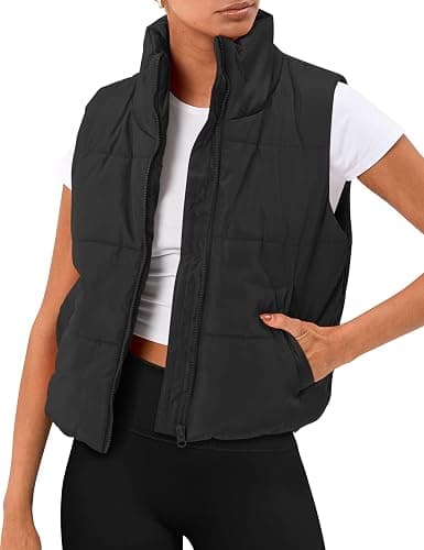 Trendy Queen Puffer Vest Women Sleeveless Winter Outerwear Warm Puffer Lightweight Fashion Stand-up Collar Down Vest - Image 1