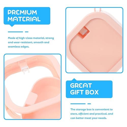 DEEPCRAFF Portable Jewelry Box for Earring Storage and Hair Clip Organization, Pink Abs and Tpe Material, Compact and Portable Jewelry Case for Travel and Daily Use thumbnail 9