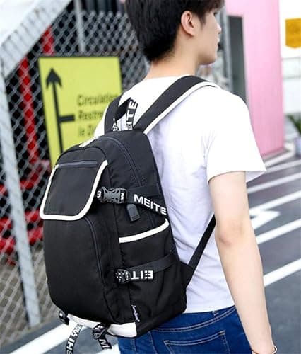 WANHONGYUE Hatsune Miku Anime Cosplay Schoolbag Rucksack 15.6" Laptop Backpack with USB Charging Port Red / 5 thumbnail 2