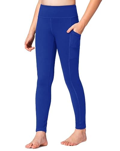 Stelle Girls' Athletic Leggings Kids Dance Running Yoga Pants Workout Active Dance Tights with Pockets - Image 1