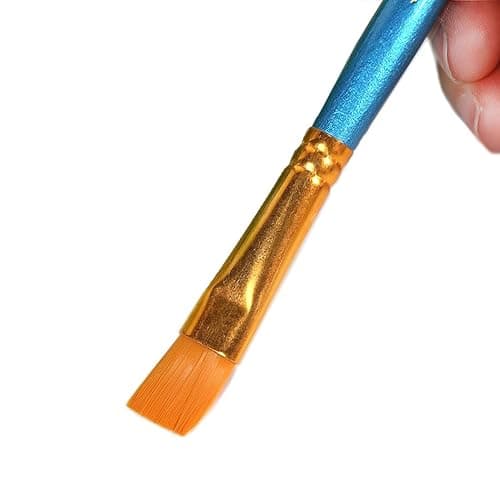 10 Pieces Synthetic Hair Paint Brush Set, Blue, for Acrylic, Oil and Watercolor Painting (1 Set) thumbnail 3