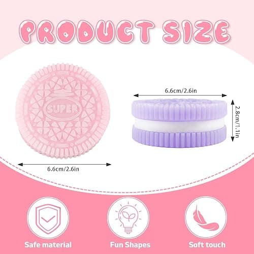 Gytera Sticky Cookie Squishies Fidget Toys Adults, Squeeze Toys Sensory Toys for Kids with Autism, Stress Balls for Adults Fidgets Birthday Gifts Party Favors for Kids(4 Pack Pink Black Green Purple) thumbnail 2