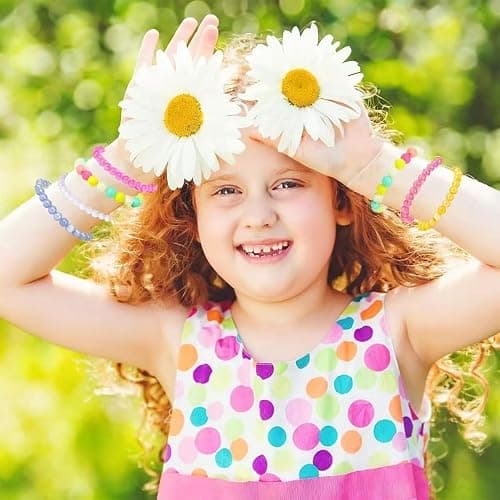 POZESE Colorful Kids Beaded Bracelets, 50 Pieces Party Favor Set, Costume Jewelry for Girls, Toddler Birthday Easter Christmas Gift thumbnail 8