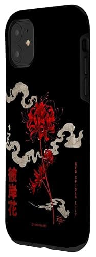 Higanbana or Red Spider Lily in 90s Harajuku Aesthetic Style Case for iPhone 11 thumbnail 2