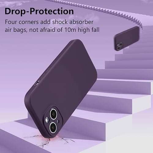 UCASONG for iPhone 15 Case Silicone,with [Full Camera Protection][Soft Anti-Scratch Microfiber Lining],Liquid Silicone Ultra Slim Shockproof Phone Case for Men Women Girls-Dark Purple thumbnail 5