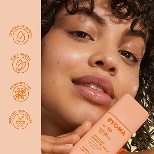 BYOMA SPF 50 Face Fluid - Ultra-Lightweight Facial Sunscreen for All Skin Tones - Luminous Glow, No White Cast - SPF Moisturizer Strengthens Skin Barrier - 1.69 fl.oz thumbnail 5
