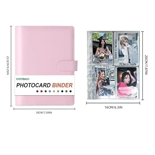 A5 Kpop Photocard Binder, 6 Ring Binder Collector’s Album with 240 Card Slots, PU Leather Binder Cover for Organizing K-Pop, Trading Cards, Game Cards & Memorabilia (Light Pink) thumbnail 5