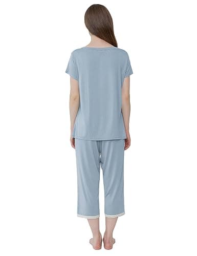 Joyaria Cooling Pajamas Bamboo Viscose Lightweight PJs Set Women Wicking Sleepwear for Night Sweat S-XXL thumbnail 7