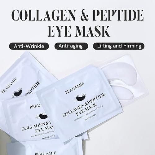 PEAUAMIE Under Eye Patches Collagen and Peptide Eye Mask for Dark Circles and Puffiness,Face Mask Skin Care Products 30 Pairs thumbnail 2