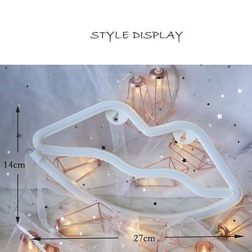 MorTime Cute Neon Signs, LED Neon Light for Party Supplies, Girls Room Decoration Accessory, Table Decoration, Children Kids Gifts (Lip Shaped) thumbnail 2